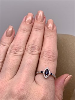 *Кольцо р.18,5 Сапфир цв Белое арт. 13990-202-826 (вес 2,05 г) - фото 330248