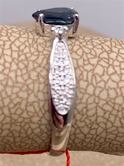 *Кольцо р.16 Сапфир цв Белое арт. 13410-202-232 (вес 1,81 г) - фото 330286