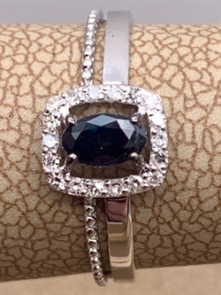 *Кольцо р.16 Сапфир цв Белое арт. 13586-202-330 (вес 1,37 г) - фото 330318