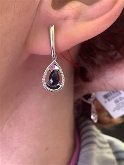 *Серьги Сапфир цв Белое арт. 23515-202-787 (вес 3,63 г) - фото 330329