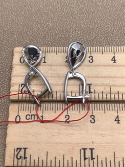 *Серьги Сапфир цв Белое арт. 23515-202-787 (вес 3,63 г) - фото 330330