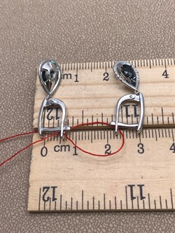 *Серьги Сапфир цв Белое арт. 23515-202-787 (вес 3,63 г) - фото 330331