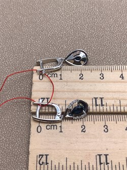 *Серьги Сапфир цв Белое арт. 23515-202-787 (вес 3,63 г) - фото 330332