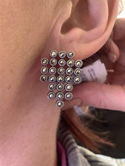 *Серьги Марказит арт HE661-141 Вес 17,9 г - фото 330340