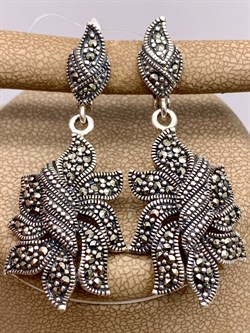 *Серьги Марказит арт HE615-149 Вес 12,21 г - фото 330405 *Серьги Марказит арт HE615-149 Вес 12,21 г - фото 330405