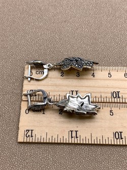 *Серьги Марказит арт HE615-149 Вес 12,21 г - фото 330408 *Серьги Марказит арт HE615-149 Вес 12,21 г - фото 330408