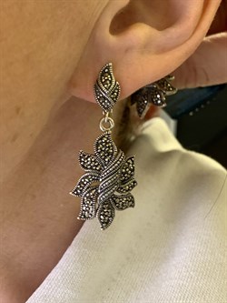 *Серьги Марказит арт HE615-149 Вес 12,21 г - фото 330409 *Серьги Марказит арт HE615-149 Вес 12,21 г - фото 330409