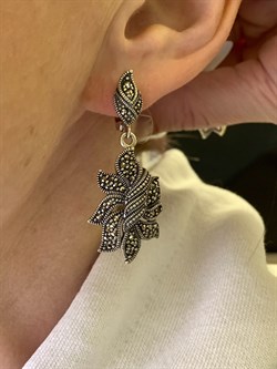 *Серьги Марказит арт HE615-149 Вес 12,21 г - фото 330410 *Серьги Марказит арт HE615-149 Вес 12,21 г - фото 330410