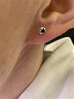 *Пусеты Сапфир цв Белое арт. 24079-202-324 (вес 1,1 г) - фото 330443