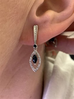 *Серьги Сапфир цв Белое арт. 23990-202-970 (вес 3,43 г) - фото 330449