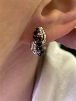 *Серьги Сапфир цв Белое арт. 23639-202-117 (вес 4,36 г) - фото 330455