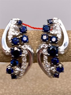 *Серьги Сапфир цв Белое арт. 23639-202-117 (вес 4,36 г) - фото 330458