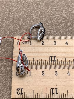 *Серьги Сапфир цв Белое арт. 23639-202-117 (вес 4,36 г) - фото 330459