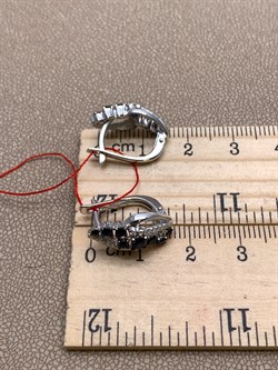 *Серьги Сапфир цв Белое арт. 23639-202-117 (вес 4,36 г) - фото 330460