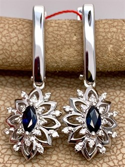 *Серьги Сапфир цв Белое арт. 23462-202-289 (вес 3,7 г) - фото 330484 *Серьги Сапфир цв Белое арт. 23462-202-289 (вес 3,7 г) - фото 330484