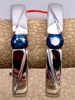 *Серьги Сапфир цв Белое арт. 23073-202-229 (вес 3,44 г) - фото 330490