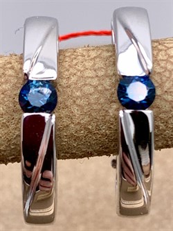 *Серьги Сапфир цв Белое арт. 23073-202-229 (вес 3,44 г) - фото 330493