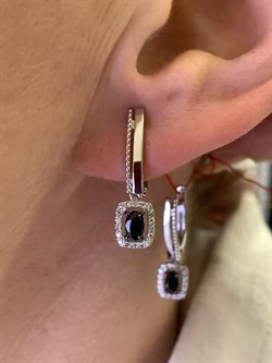 *Серьги Сапфир цв Белое арт. 23586-202-293 (вес 3,11 г) - фото 330497