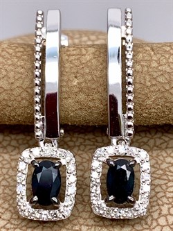 *Серьги Сапфир цв Белое арт. 23586-202-293 (вес 3,11 г) - фото 330498