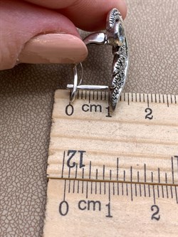 *Серьги Микс Марказит Голубой Топаз арт. HE001-426 вес 7,61 г - фото 330534 *Серьги Микс Марказит Голубой Топаз арт. HE001-426 вес 7,61 г - фото 330534