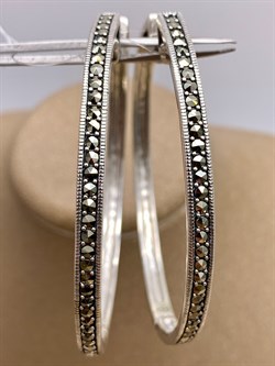 *Серьги Конго Марказит арт HE1612-352 Вес 19,51 г - фото 330539 *Серьги Конго Марказит арт HE1612-352 Вес 19,51 г - фото 330539