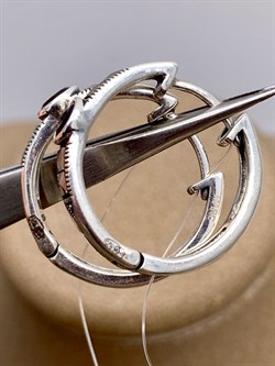 *Серьги Конго Микс Марказит Гранат Пироп арт. HE965-029 вес 4,76 г - фото 330600