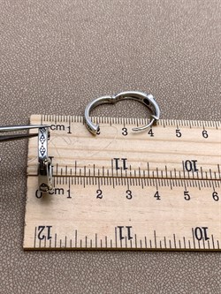 *Серьги Конго Микс Марказит Гранат Пироп арт. HE965-029 вес 4,76 г - фото 330605