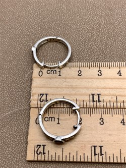 *Серьги Конго Микс Марказит Гранат Пироп арт. HE965-029 вес 4,76 г - фото 330606