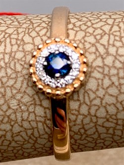 *Кольцо р.16 Сапфир цв Красное арт. 12510-102-261 (вес 1,13 г) - фото 330705