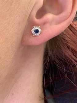 *Пусеты Сапфир цв Красное арт. 22686-102-730 (вес 2 г) - фото 330724