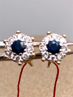 *Пусеты Сапфир цв Красное арт. 22686-102-730 (вес 2 г) - фото 330725