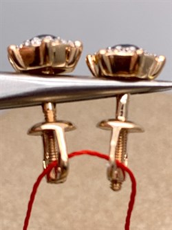 *Пусеты Сапфир цв Красное арт. 22686-102-730 (вес 2 г) - фото 330726