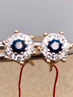 *Пусеты Сапфир цв Красное арт. 22686-102-730 (вес 2 г) - фото 330728