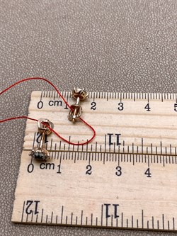 *Пусеты Сапфир цв Красное арт. 22686-102-730 (вес 2 г) - фото 330729