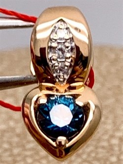*Подвеска Синий Сапфир цв Красное арт. 3792-102-032 (вес 1,2 г) - фото 330821 *Подвеска Синий Сапфир цв Красное арт. 3792-102-032 (вес 1,2 г) - фото 330821