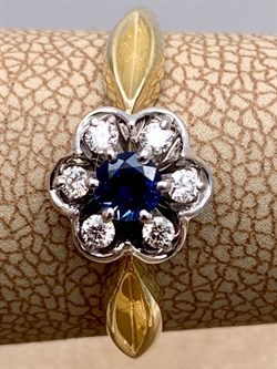 *Кольцо р.17,5 Синий Сапфир цв Лимонное арт. 11104-302-590 вес 2,3 г - фото 330830 *Кольцо р.17,5 Синий Сапфир цв Лимонное арт. 11104-302-590 вес 2,3 г - фото 330830