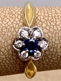 *Кольцо р.17,5 Синий Сапфир цв Лимонное арт. 11104-302-590 вес 2,3 г - фото 330832 *Кольцо р.17,5 Синий Сапфир цв Лимонное арт. 11104-302-590 вес 2,3 г - фото 330832