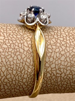 *Кольцо р.17,5 Синий Сапфир цв Лимонное арт. 11104-302-590 вес 2,3 г - фото 330833 *Кольцо р.17,5 Синий Сапфир цв Лимонное арт. 11104-302-590 вес 2,3 г - фото 330833