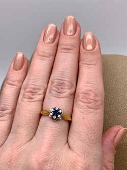 *Кольцо р.17,5 Синий Сапфир цв Лимонное арт. 11104-302-590 вес 2,3 г - фото 330835 *Кольцо р.17,5 Синий Сапфир цв Лимонное арт. 11104-302-590 вес 2,3 г - фото 330835