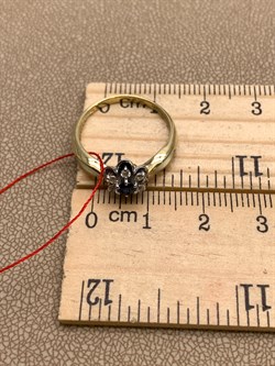 *Кольцо р.17,5 Синий Сапфир цв Лимонное арт. 11104-302-590 вес 2,3 г - фото 330837 *Кольцо р.17,5 Синий Сапфир цв Лимонное арт. 11104-302-590 вес 2,3 г - фото 330837