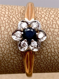 *Кольцо р.19,5 Сапфир цв Красное арт. 11050-102-249 (вес 2,36 г) - фото 330844