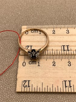 *Кольцо р.19,5 Сапфир цв Красное арт. 11050-102-249 (вес 2,36 г) - фото 330850