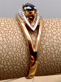 *Кольцо р.17,5 Синий Сапфир цв Красное арт. 13136-102-816, (вес 2,89 г) - фото 330901