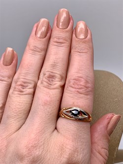 *Кольцо р.17,5 Синий Сапфир цв Красное арт. 13136-102-816, (вес 2,89 г) - фото 330904