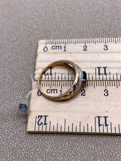 *Кольцо р.17,5 Синий Сапфир цв Красное арт. 13136-102-816, (вес 2,89 г) - фото 330907