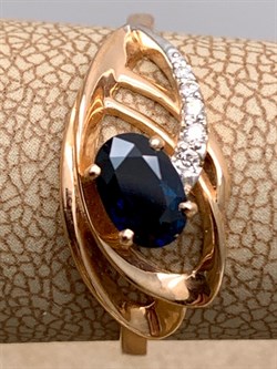 *Кольцо р.17,5 Сапфир цв Красное арт. 11467-102-620 (вес 2,15 г) - фото 330911