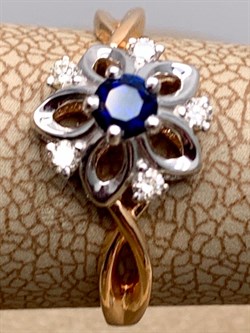 *Кольцо р.16 Сапфир цв Красное арт. 11302-102-227 (вес 2,16 г) - фото 330923