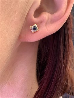 *Пусеты Сапфир цв Красное арт. 22517-102-724 (вес 1,53 г) - фото 330966