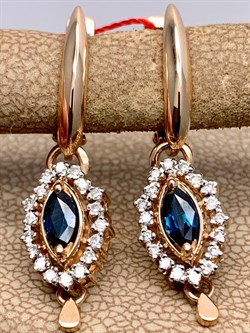 *Серьги Сапфир цв Красное арт. 23437-102-414 (вес 4,41 г) - фото 330975