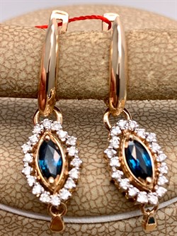 *Серьги Сапфир цв Красное арт. 23437-102-414 (вес 4,41 г) - фото 330977